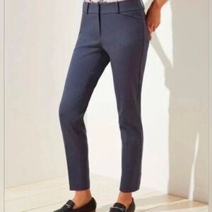 LOFT size 2 PETITE Mid Rise Skinny Ankle Pants Front Pockets Stretchy Dark Gray